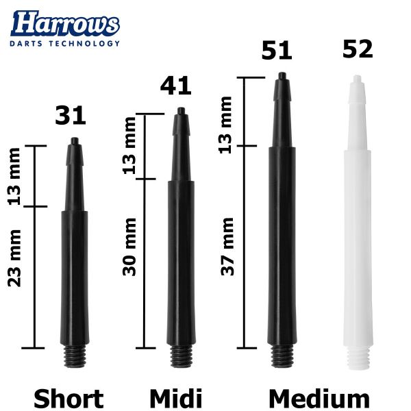 HARROWS Shaft Clic System Black standart - Preiswert kaufen bei Darts Sport Baldinger Kurz - www.dart-billard.ch 